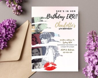 Taylor swift Birthday Invitation Download self - Editable Birthday Template, Taylor Swift ERAS Tour Digital Invitation