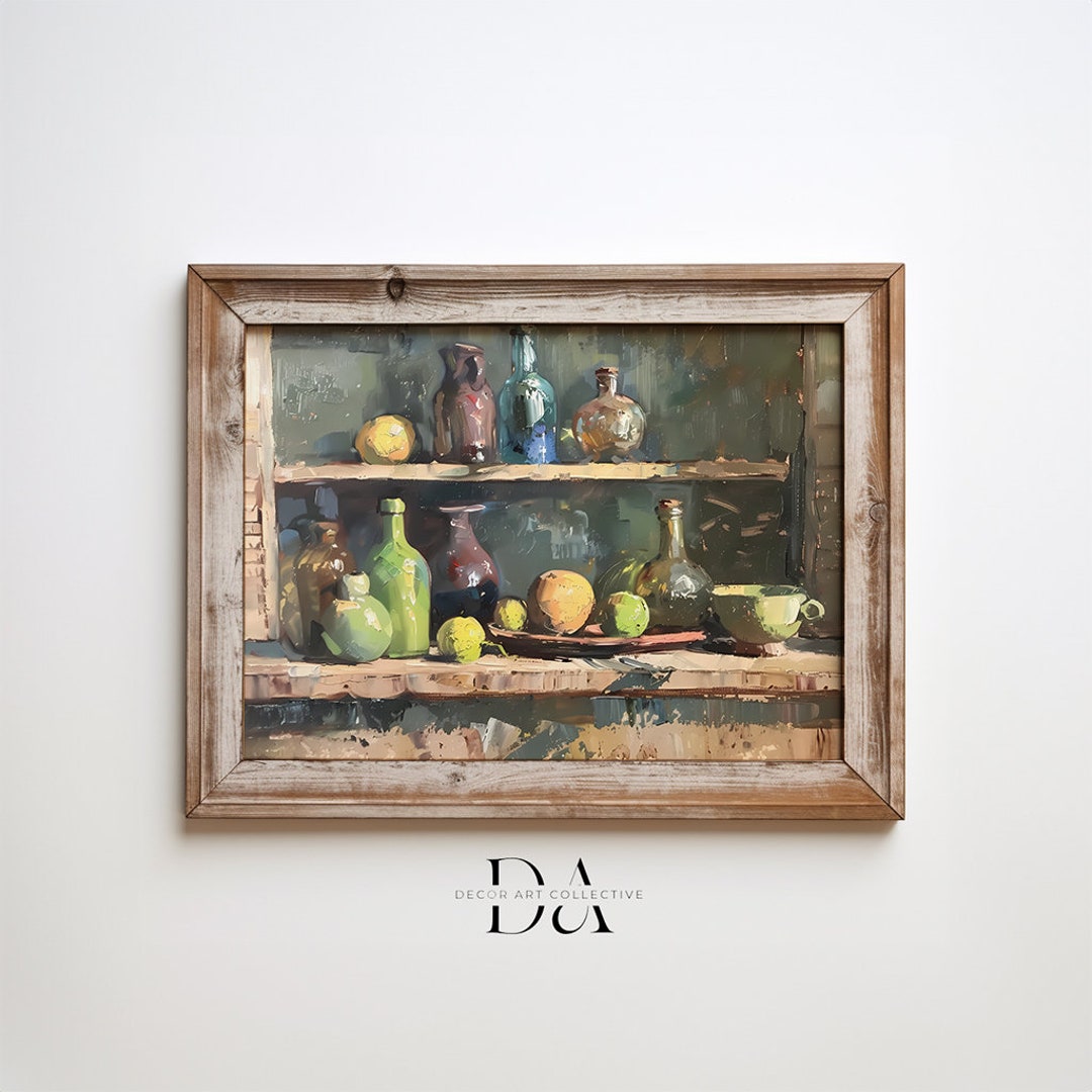 Printable Still Life Oil Painting, Vintage Landscape Art Print, Still ...