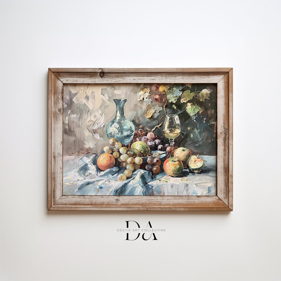 Printable Still Life Oil Painting, Vintage Landscape Art Print, Still ...