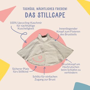 Stillcape schwarz Cape Poncho Stillen Baby Kaschmir Upcycling Wolle Geschenk zur Geburt Bild 4