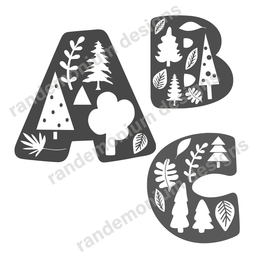Tree Alphabet Letters SVG/PNG for Cricut/ Digital Art - Etsy UK