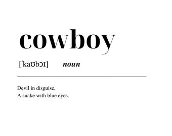 Western Black and White canvas print - Cowboy