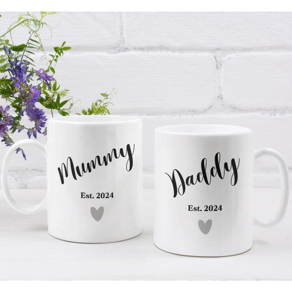 New Mummy and Daddy Mugs | Mum To Be | Dad To Be | Parent To Be | New Parents | Mug Set