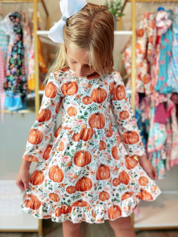 Girls fall dress, fall outfits for girls, girls halloween dress, girls Halloween outfit, parks Halloween outfit, pumpkin outfit for girls