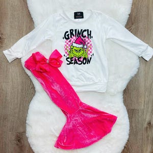 pink grinch dress Grinchmas Flare, Grinch Outfit, Christmas Flare for Girls, Girls Outfits  for Christmas, Parks Christmas Outfit, Grinch Velvet Flare