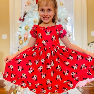 Girls&#39; Cotton Mouse Dress with Matching Bow
