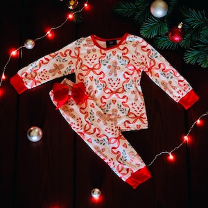 gingerbread pajamas for girls, toddler christmas pjs