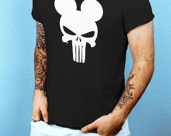 Camiseta con orejas de ratón y calavera de Punisher