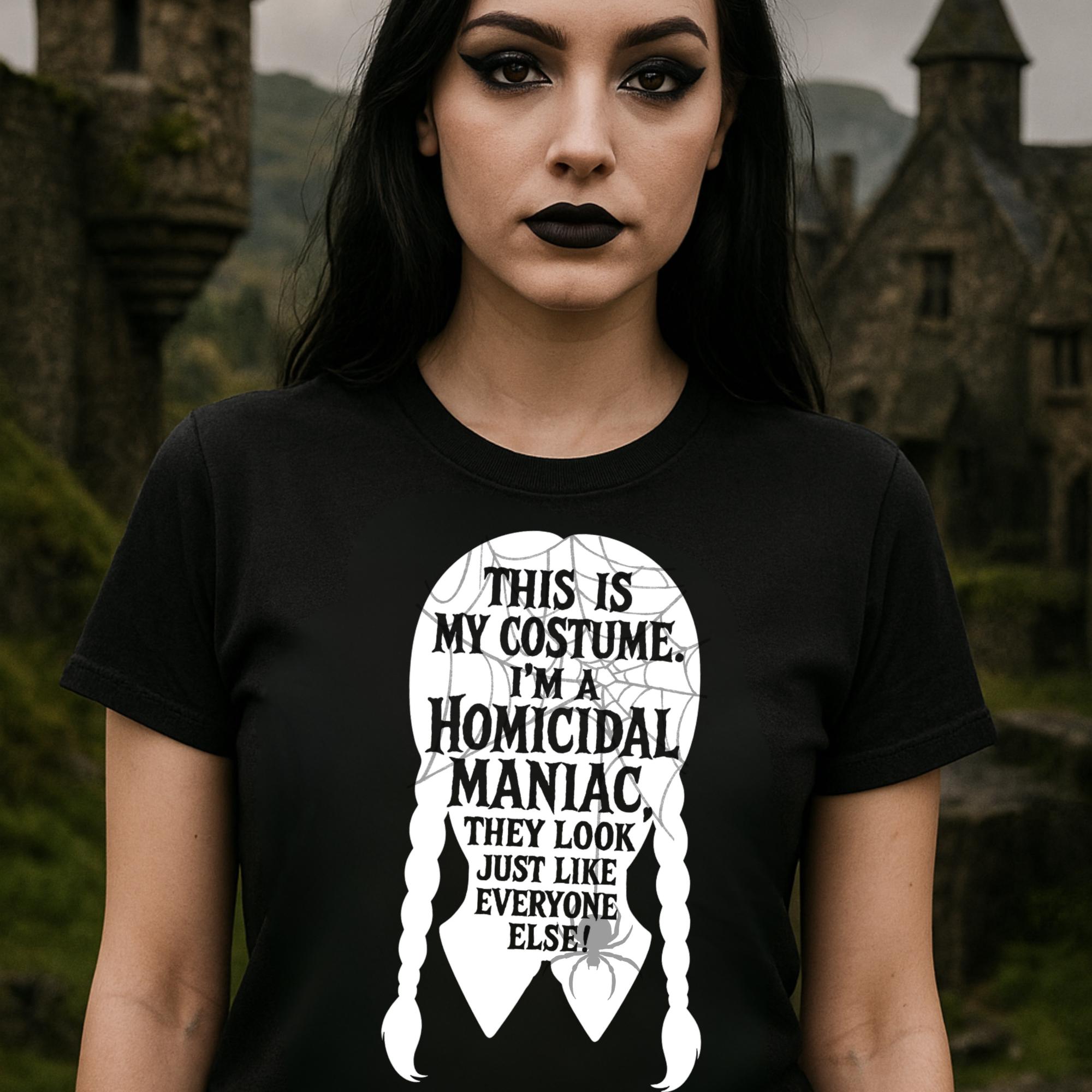 T-shirt Femme blanc Wednesday smiling, Famille Addams, dark, rock, gothique
