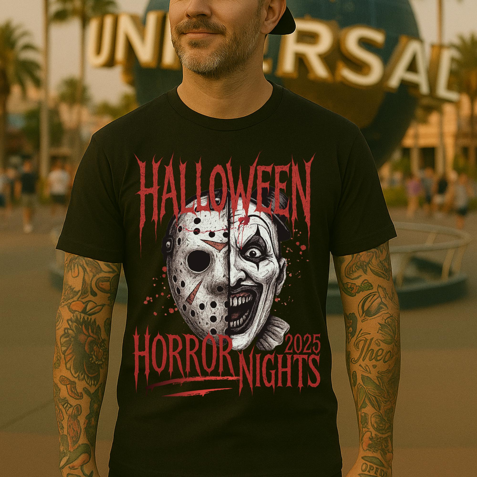 2006 Horror Comes  ハロウィン ホラーナイト Tシャツ HHN 2025, Halloween Horror Nights T-shirt, Spooky Killer Tee