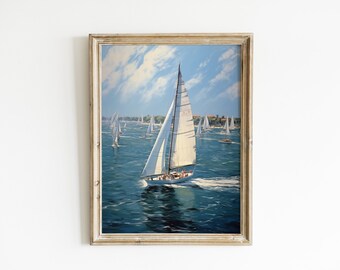 Impresión de regata, arte náutico costero (descarga digital)