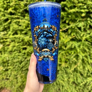 Wizard Inspired Blue and Bronze Snow Globe Tumbler image 2