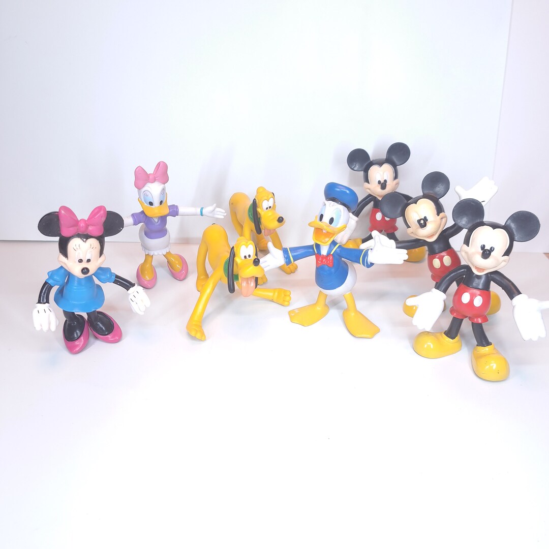 Set of 8 Bendable Characters Disney Mickey Mouse, Minnie Mouse, Kartien ...