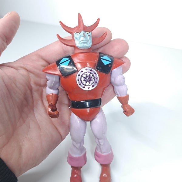 1983 Overlord Blackstar Actionfigur Vintage, Sammlerstück, Motu Laserlichtpuppe, kann mit einem Feuerstein blitzen