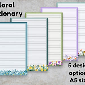 ESTACIONARIO FLORAL - amigo por correspondencia - escritura de cartas - correo caracol - flores - verano - A5