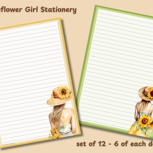 Sonnenblume Mädchen Briefpapier Set