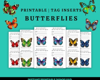 INSERTOS DE ETIQUETAS DE MARIPOSA - insertos de etiquetas - intercambios - correo feliz - deseos - actos de bondad al azar - insertos de correo - imprimibles - digitales - coloridos