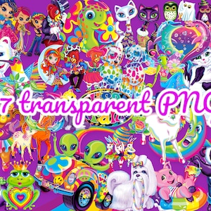 90's Neon Rainbow Lisa F inspirado en PNG transparentes - Alta calidad - 84 archivos DESCARGA DIGITAL