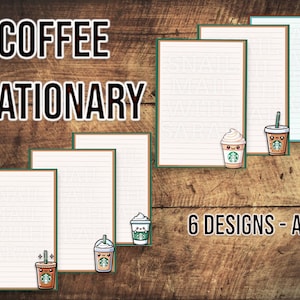 LINDO ESTACIONARIO DE CAFÉ - café con leche, frappé, café helado, starbucks - amigo por correspondencia, escritura de cartas, correo postal, diario, notas - A5 forrado