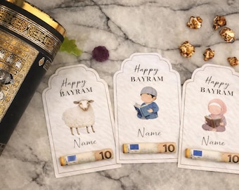Tarjeta de dinero Bayram personalizada: tarjeta de dinero de Ramadán, tarjeta de dinero EID, tarjeta Eid Mubarak, tarjeta Bayram para niños, regalo Bayram, regalo Eid