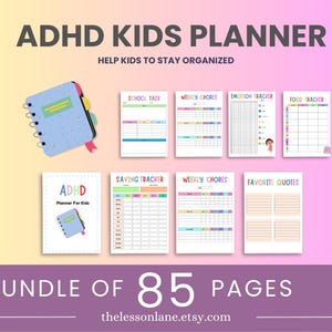ADHD Planner For Kids, ADHD Kids Planner, Adhd Kids School Tracker, Adhd Digital Planner, Kids Routine Chart, Planner for Kids, Fun for Kids