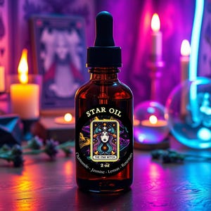 Star Magick Oil Blend: Chamomile, Jasmine & Lemon - Witchcraft Anointing Oil