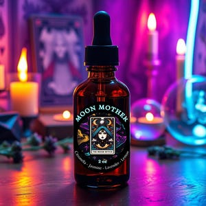Moon Mother Magickal Oil Blend: Witchcraft Anointing Oil - Citronella, Jasmine, Lavender