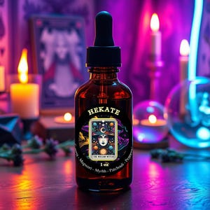 Hekate Magickal Oil Blend: Witchcraft Anointing Oil with Cypress, Mugwort & Myrrh