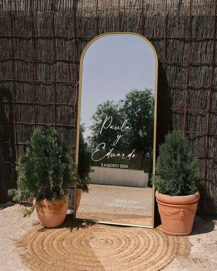 Sticker miroir personnalisé pour mariage élégant et unique