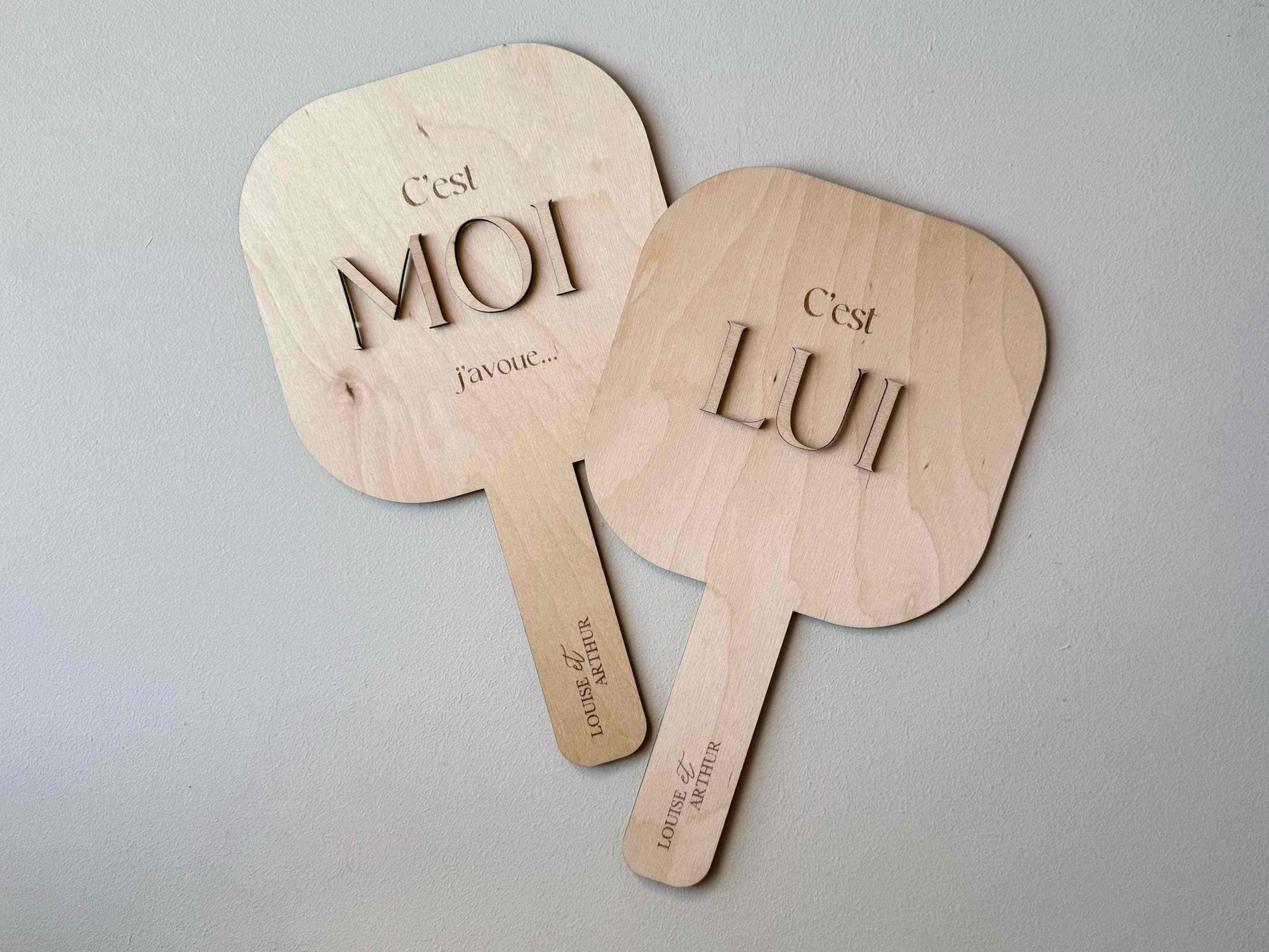 Panneaux Élégants pour Jeu Mariage Personnalisé en Bois