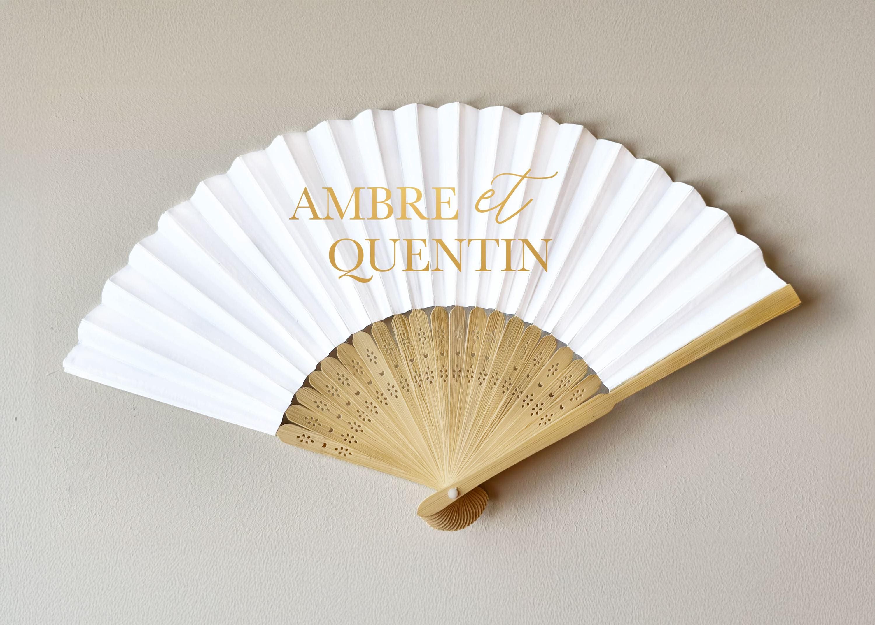 Éventail personnalisé boho chic pour mariage champêtre