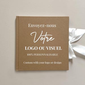 Libro degli ospiti per matrimonio in carta kraft personalizzabile al 100% - Con il tuo logo, design o testo