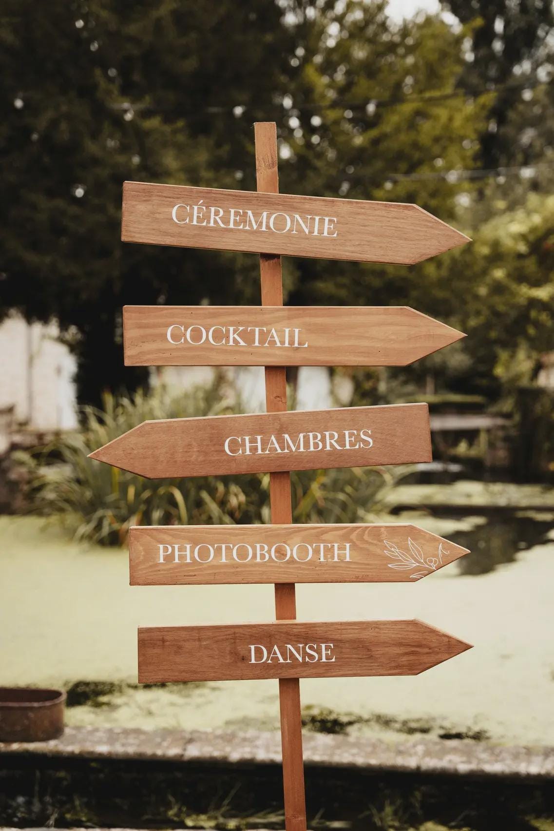 Stickers directionnels personnalisés pour mariage flèches prénoms