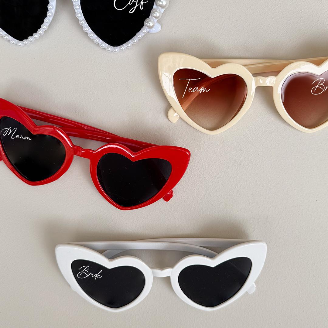 Lunettes cœur personnalisées pour EVJF et mariage – Accessoire fun