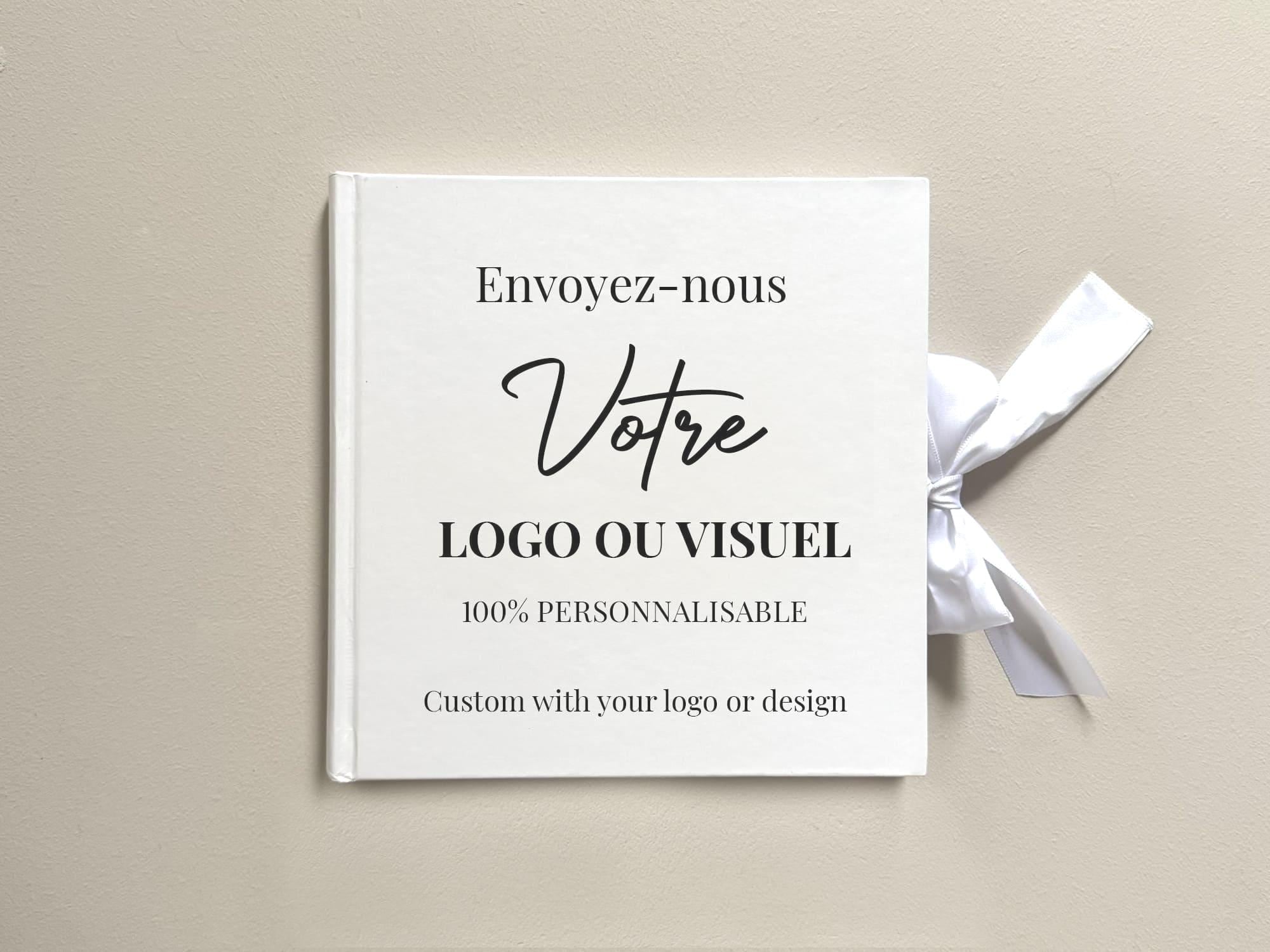 Livre d’or mariage blanc personnalisé avec votre visuel sur mesure