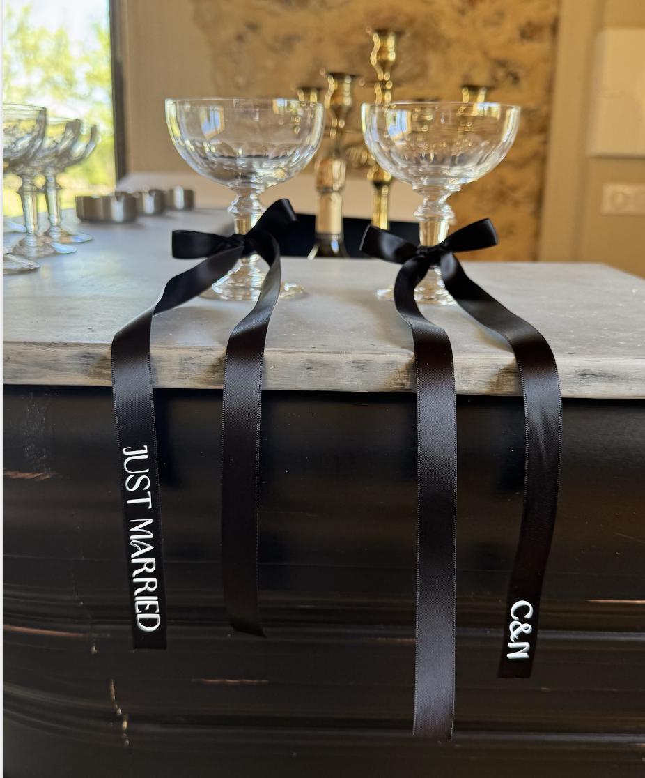 Ruban personnalisé pour mariage élégant | Prénoms et dates