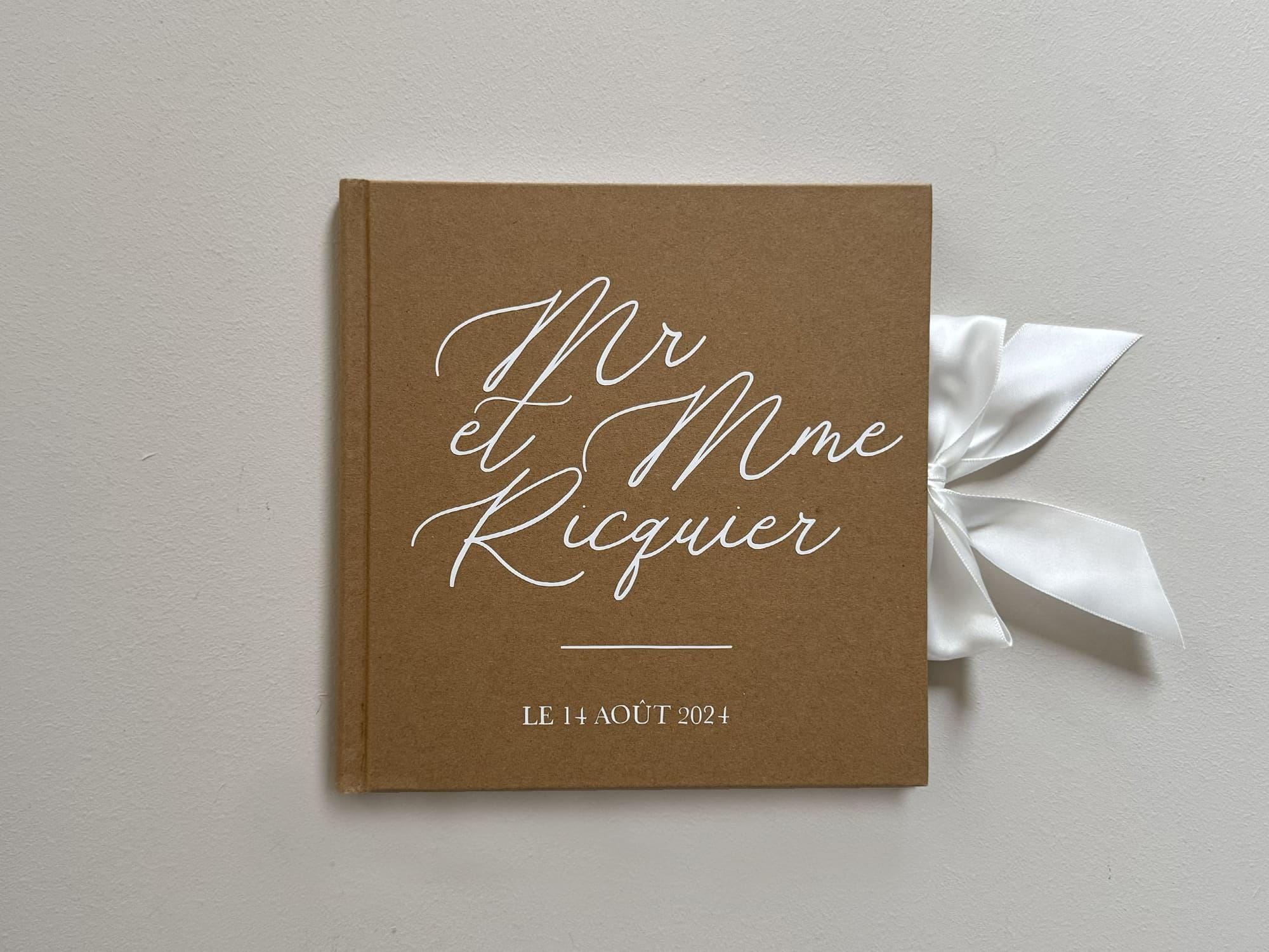 Livre d’or mariage kraft 80 pages – Souvenirs et signatures