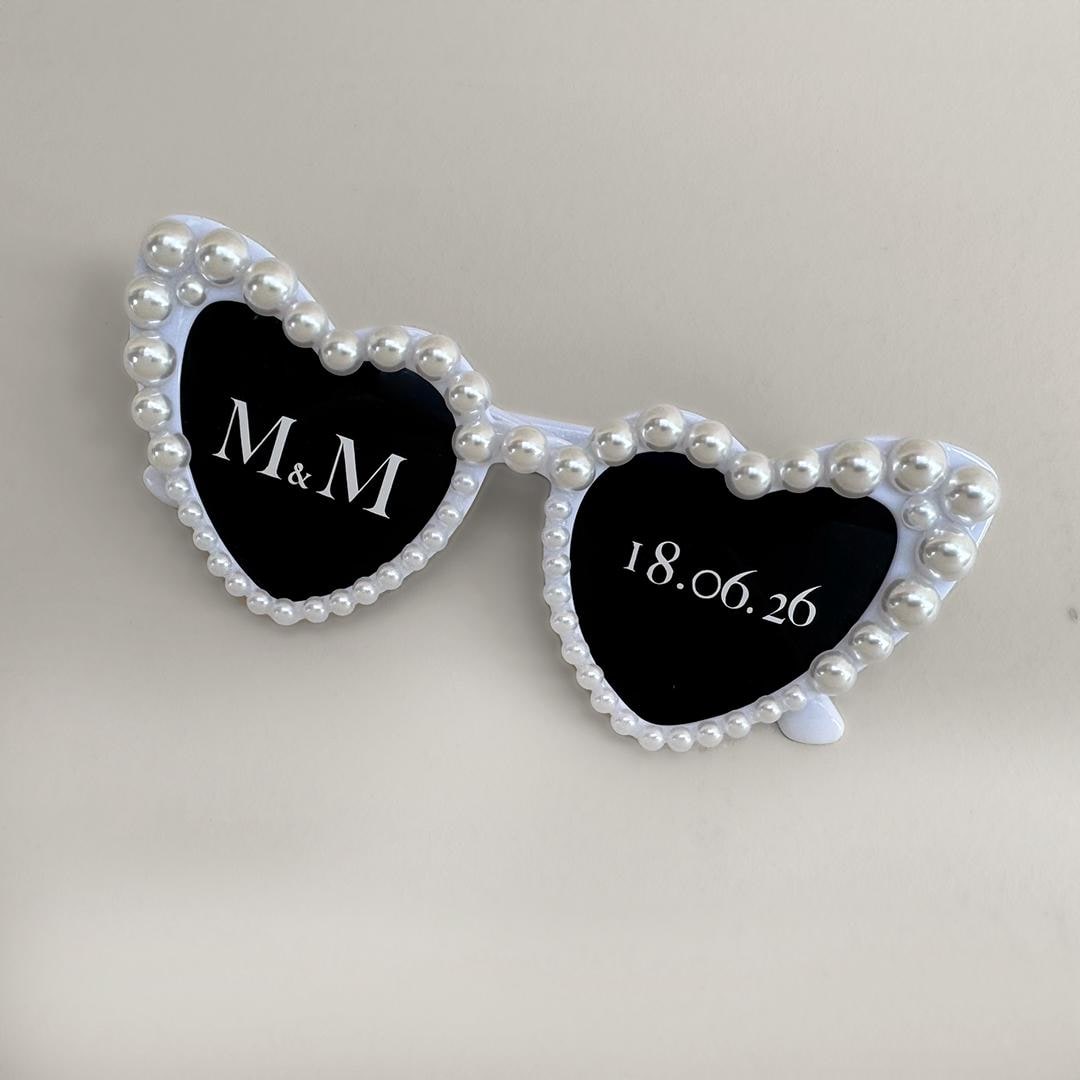 Lunettes cœur personnalisées pour mariage et EVJF tendance