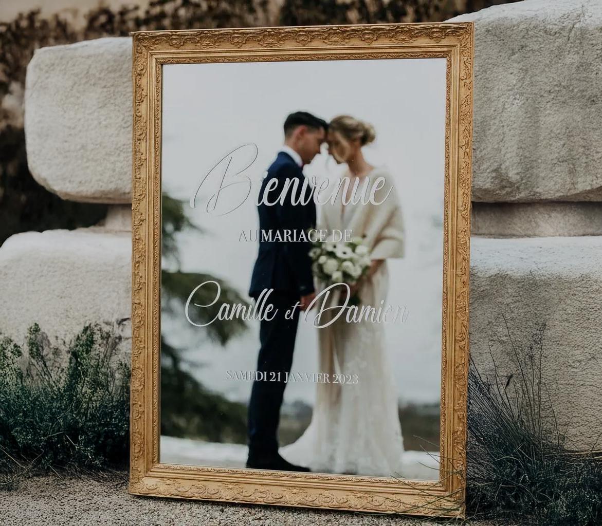 Stickers Personnalisés pour Panneau de Bienvenue – Mariage Élégant