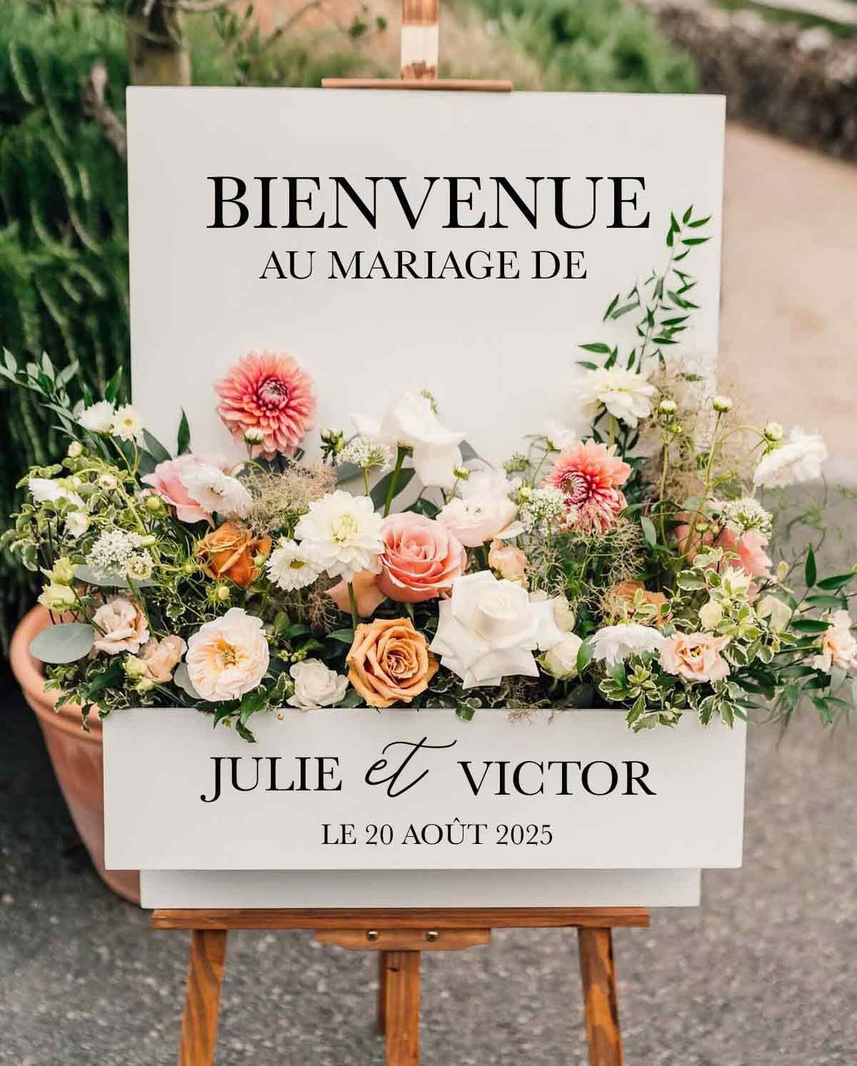 Sticker d’accueil de mariage personnalisé – Bohème et fleurs séchées