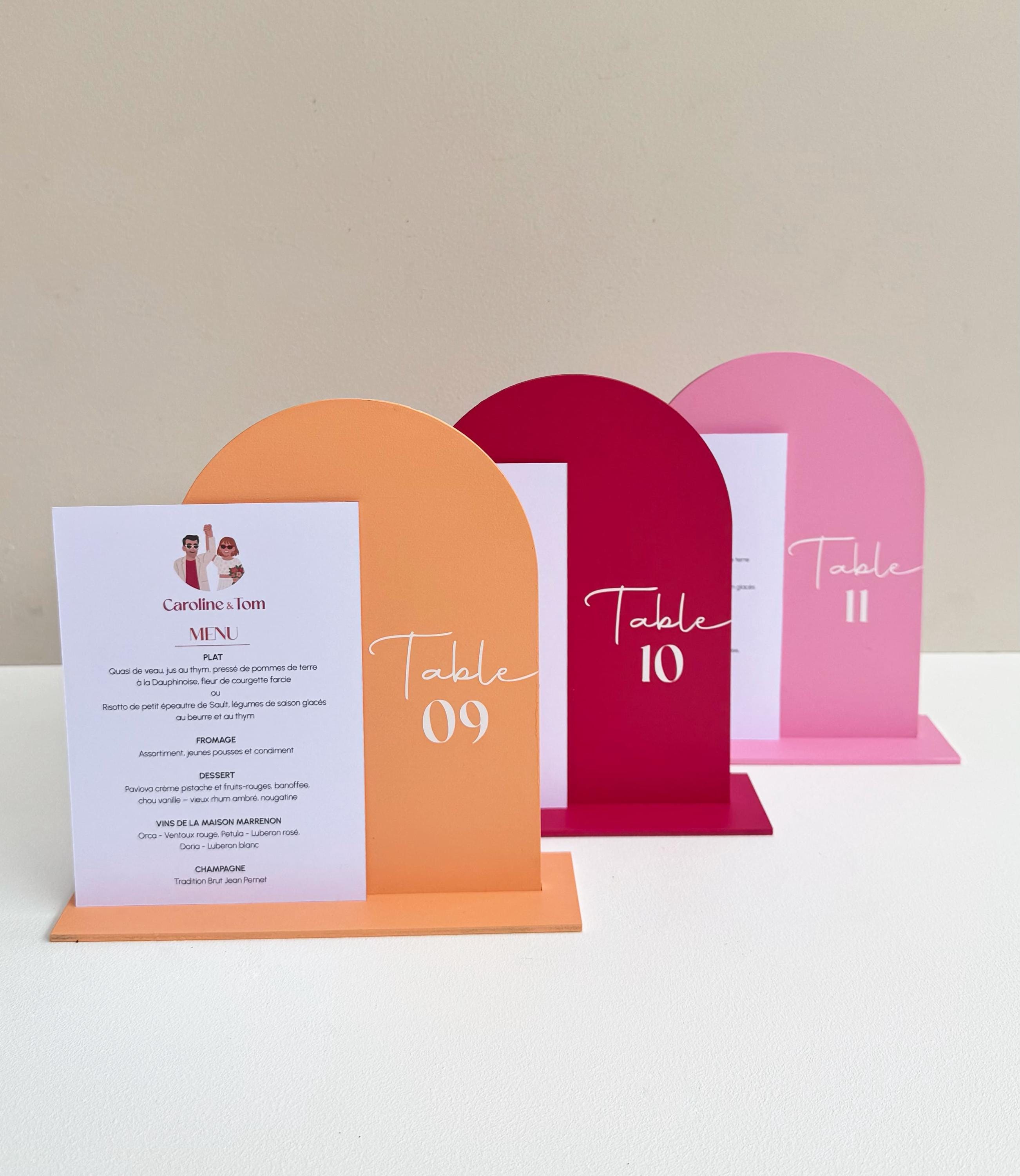 Numéro de table mariage personnalisable en bois – 15×20 cm