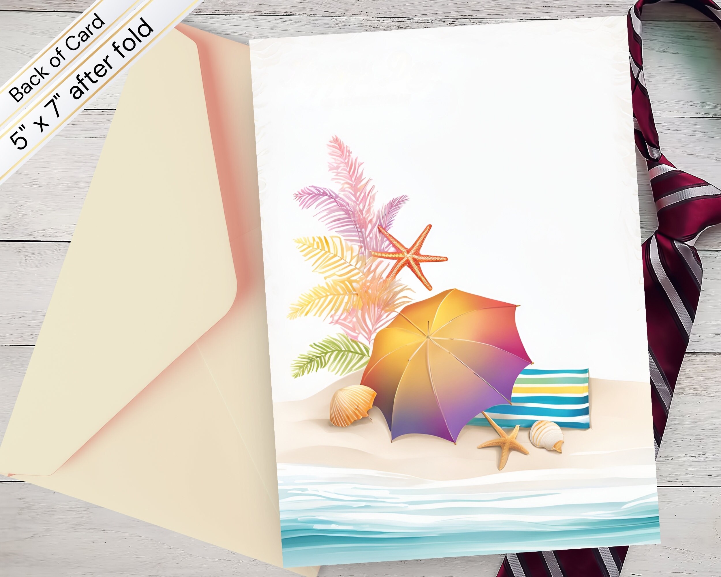 Happy Father's Day, Watercolor Beach Trip, Digital Download, Instant ...