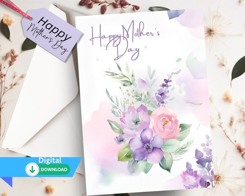 Happy Mother's Day 2024 Florals, Digital Download, Instant Download ...