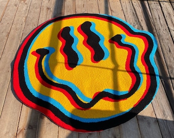 Melted Smiley Face Custom Rug - Etsy