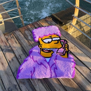 Tappeto personalizzato tuftato a mano, tappeto tuftato 3D, tappeto a pelo alto, soffice tappeto Bart, soffice tappeto 3D Bart, soffice tappeto personalizzato, tappeto di lusso