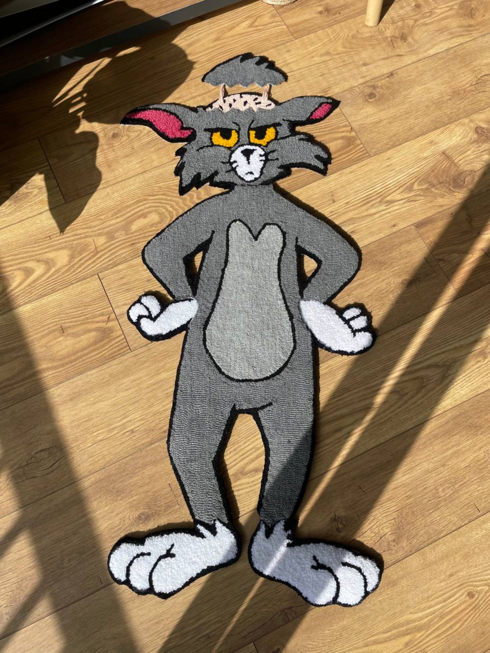 Handmade Tufted Custom Rug, Moving Parts Rug, Cat Rug, 3d Rug Tufting