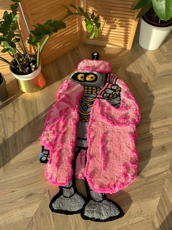 Bender in Fur Coat 3D Fluffy Handmade Tufted Rug - Etsy