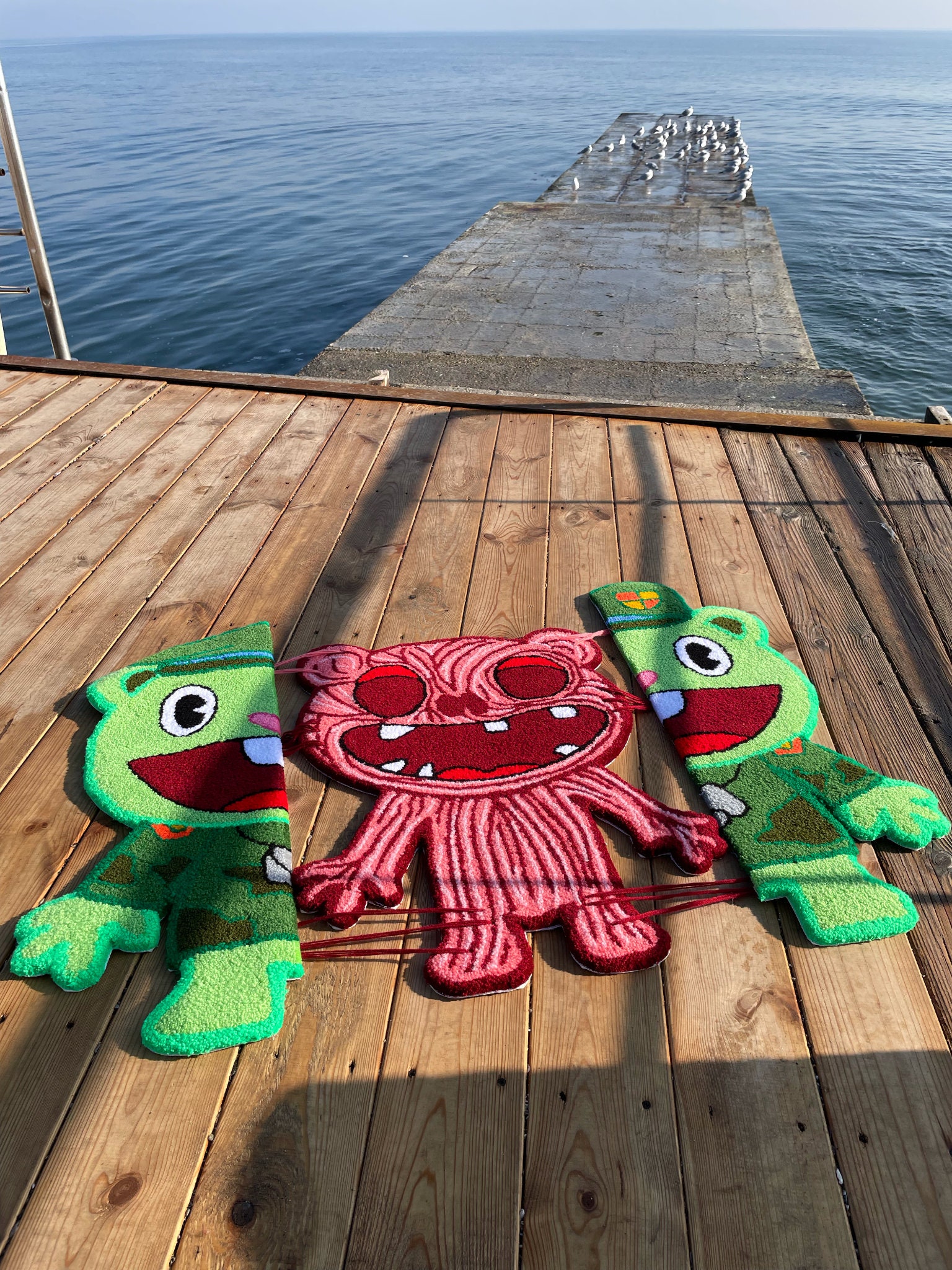Fliqpy Happy Tree Friends: Handmade Tufted Skeleton Carpet With