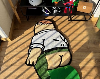 Griffin rug, family guy custom rug tufting, handmade wool carpet