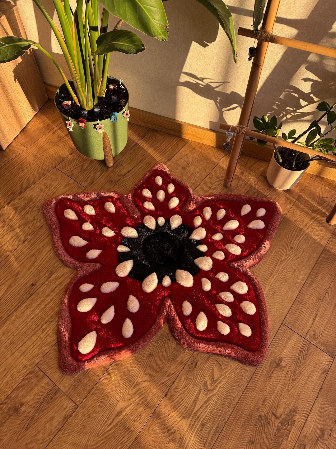 Strange Flower With Teeth, Monster Flower Custom Handmade Tufted Rug ...